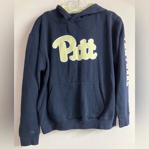Pitt Panthers Pullover Hoodie, Youth Large (16-18), Navy Blue/Yellow, Colosseum